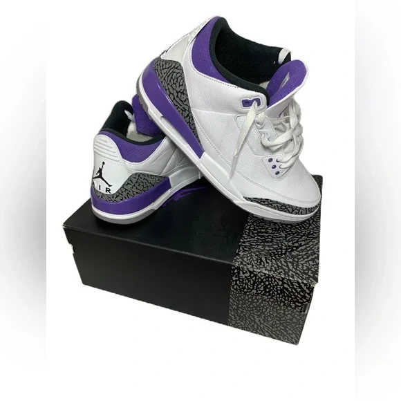 Nike Jordan Mens Air Jordan 3 CT8532 105 Dark Iris - Size 10.5. EXCELLENT COND Air-Jordan-3-Retro-Dark-Iris-  main image 3